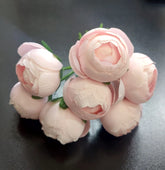 Buchet cu bujori roz pal artificiali – 7 flori 24cm